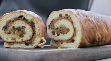 Воздушный рулет с яблоками и изюмом. Интересный рецепт